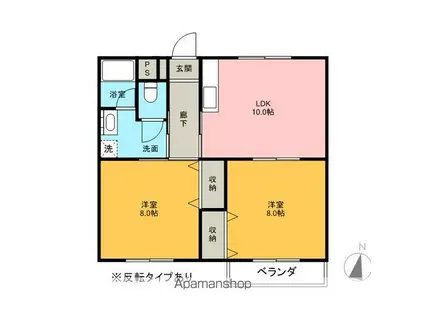 つつみハイツ第1(2LDK/3階)の間取り写真