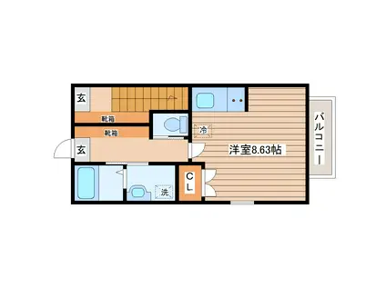 スペリオーレ(ワンルーム/1階)の間取り写真