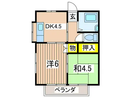 鈴木荘(2DK/2階)の間取り写真