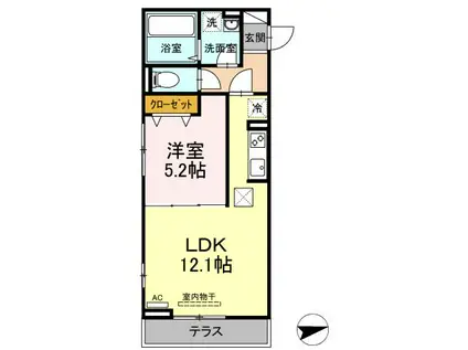 セジュール西台3(1LDK/1階)の間取り写真
