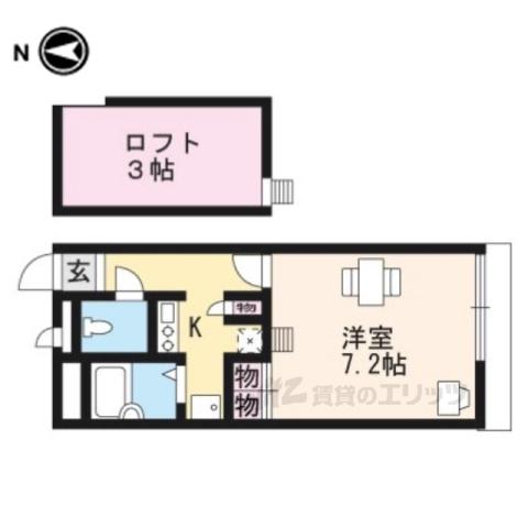 レオパレスアジェル岩倉南(1K/1階)の間取り写真