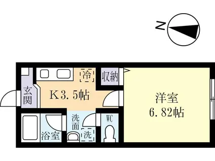 ひたち野LSビル(1K/2階)の間取り写真