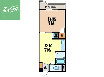 パインホームズ(1DK/2階)の間取り写真