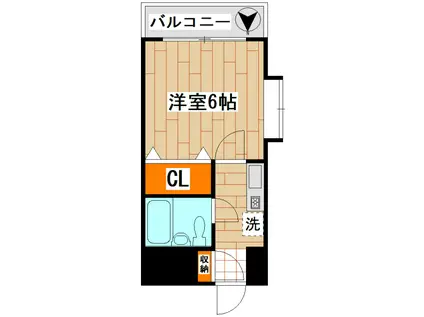 リバーサイドKUJI(1K/3階)の間取り写真