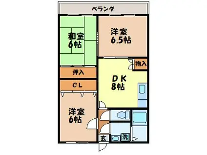 サンヒルズ吉田(3DK/3階)の間取り写真