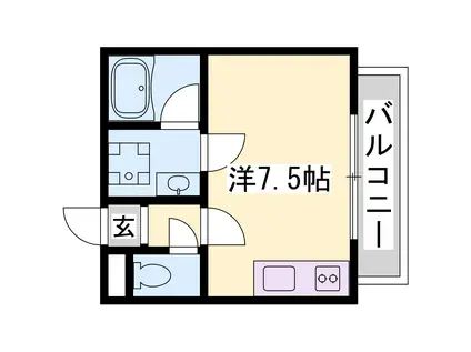 サンハイツ多井田A棟(ワンルーム/4階)の間取り写真