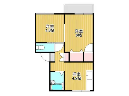 プレジール万寿東(2K/2階)の間取り写真