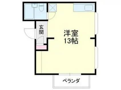 連子川ビル(ワンルーム/2階)の間取り写真