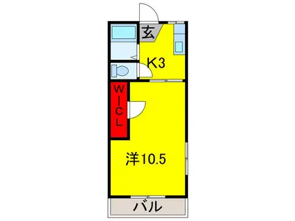 コーポCHIGUSA I(1K/1階)の間取り写真