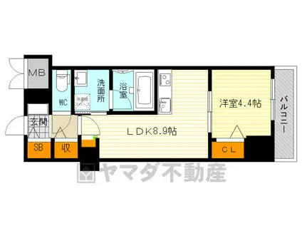 グランセジュール江坂(1LDK/4階)の間取り写真
