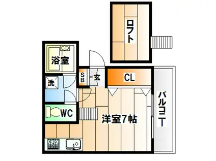 エトワール寺田(1K/4階)の間取り写真