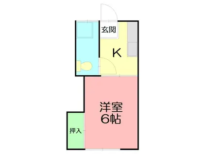 京塚荘(1K/2階)の間取り写真