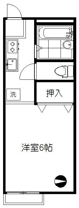 ベルグナカヤマ(1K/2階)の間取り写真