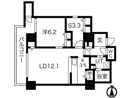 シティコート目黒(1LDK/8階)の間取り写真