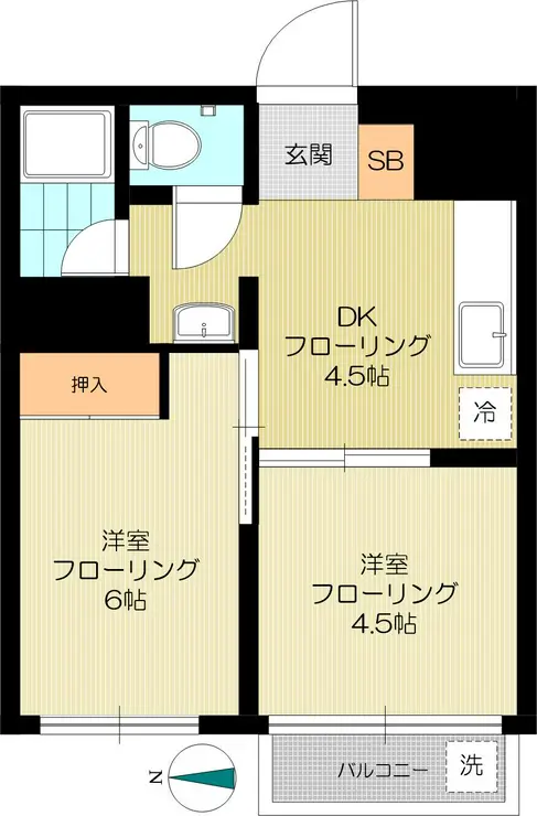 ワコー高田馬場マンション 4階階 間取り