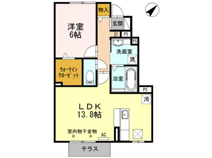JU EIYU OTA(1LDK/1階)の間取り写真
