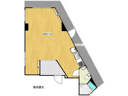 麻布広尾マンション(ワンルーム/4階)の間取り写真