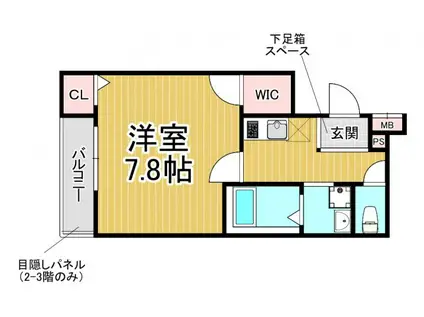 フジパレス阪急武庫之荘駅東(1K/2階)の間取り写真