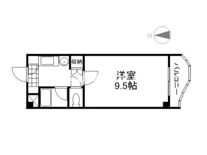 グランルームひまわり(1K/4階)の間取り写真