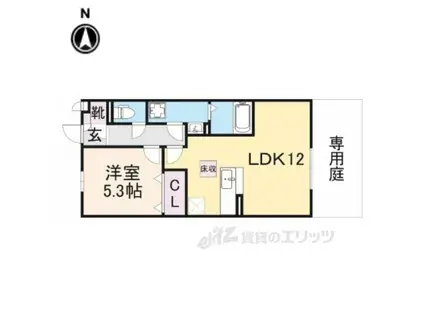 マ・メゾン榮Ⅲ(1LDK/1階)の間取り写真