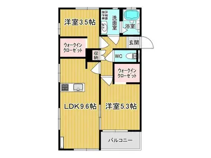 塚原マンションA(2LDK/1階)の間取り写真