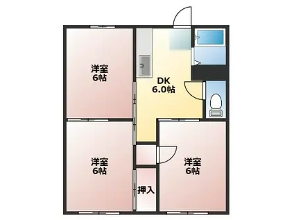 フレグランス大畑(3DK/2階)の間取り写真