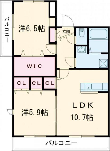 ルミエール栄(2LDK/2階)の間取り写真
