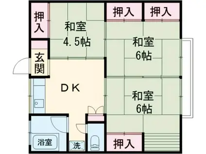 イオボヌール多治見(3DK/2階)の間取り写真