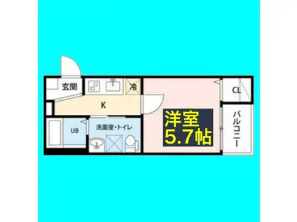 コンフォルテ藤江(1K/1階)の間取り写真