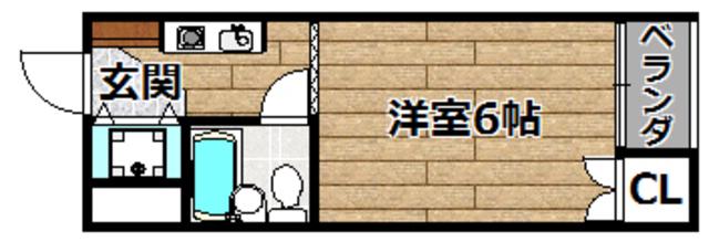 芥川グリーンハイツ(1K/1階)の間取り写真