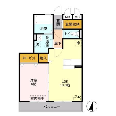 グレイスA(1LDK/3階)の間取り写真