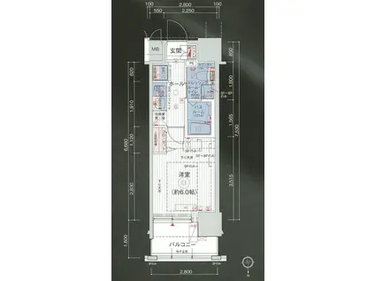 エステムプラザ芝公園(1K/6階)の間取り写真