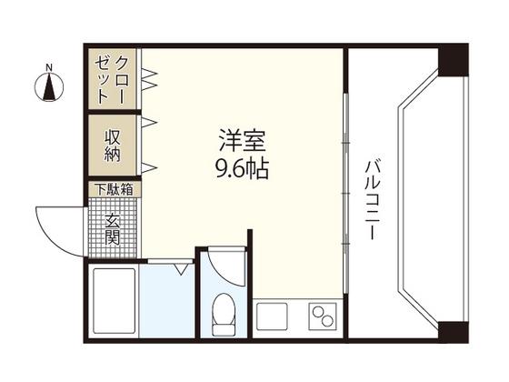 井原ビル(ワンルーム/3階)の間取り写真