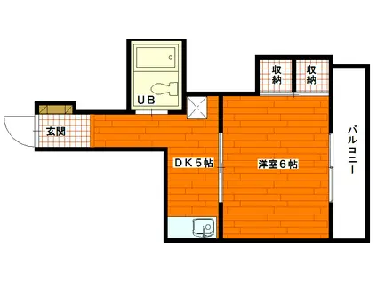 2Aマンション(1K/4階)の間取り写真