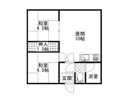 コーポ312(2DK/1階)の間取り写真