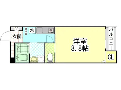 アムール八尾本町(1K/6階)の間取り写真