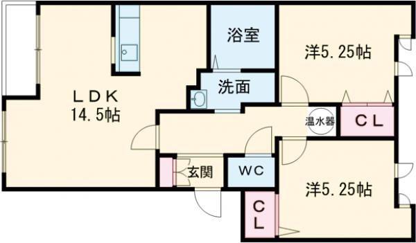 VICTORIA VI(2LDK/1階)の間取り写真