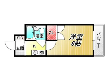 オーシャン長瀬北(1K/1階)の間取り写真