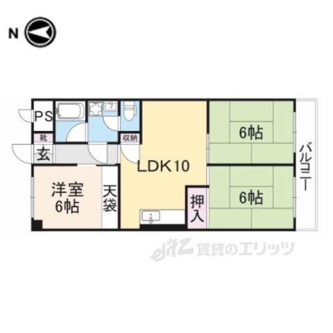 第5サンコウハイツ(3LDK/2階)の間取り写真
