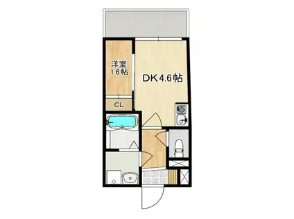 MODERN PALAZZO 長崎ノース(1DK/3階)の間取り写真