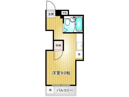 明治第6ビル(ワンルーム/2階)の間取り写真