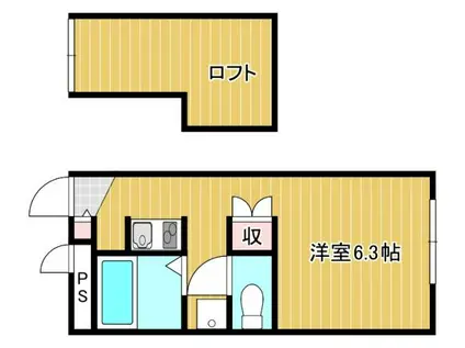 カステーロ(1K/2階)の間取り写真