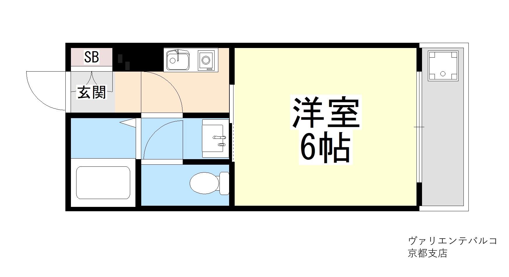 ヴィラ曽我部(1K/2階)の間取り写真
