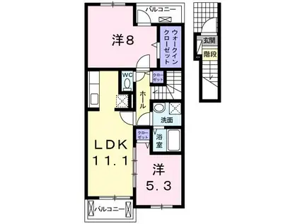 ミルトラウム(2LDK/2階)の間取り写真