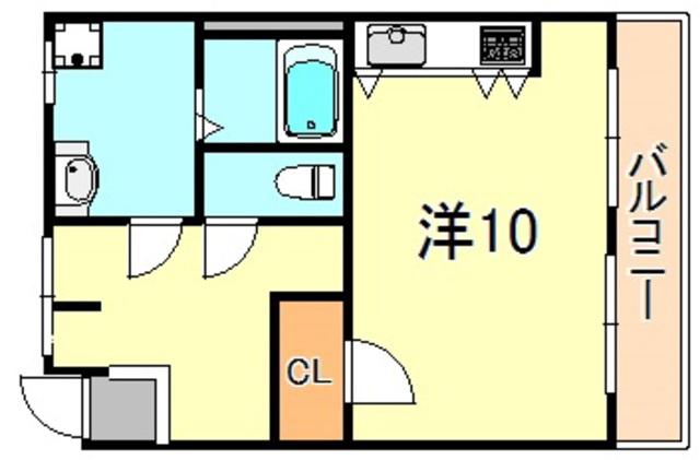 かぎ屋ビル(1K/4階)の間取り写真