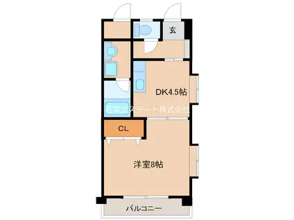 エスポワール(1DK/5階)の間取り写真