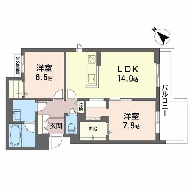 グリーンセント矢賀(2LDK/3階)の間取り写真