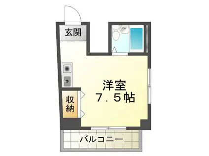 ヒラパレス(ワンルーム/3階)の間取り写真