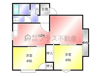 レーベンハイム(2LDK/2階)の間取り写真