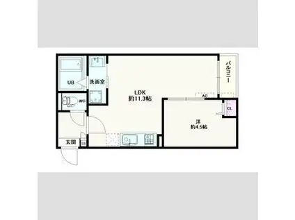 JACK TAKAYOKOSUKAII(1LDK/2階)の間取り写真